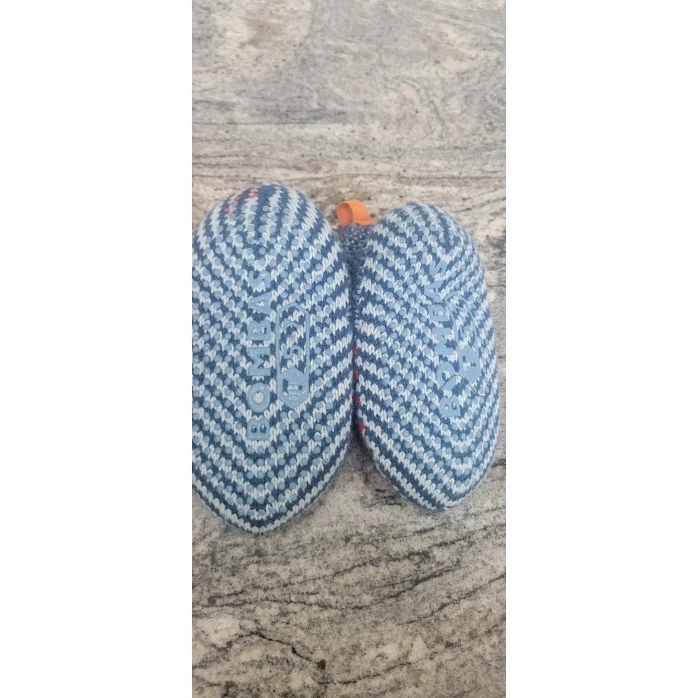 Bombas Blue and Red Knitted Gripper Slippers Size 5-7